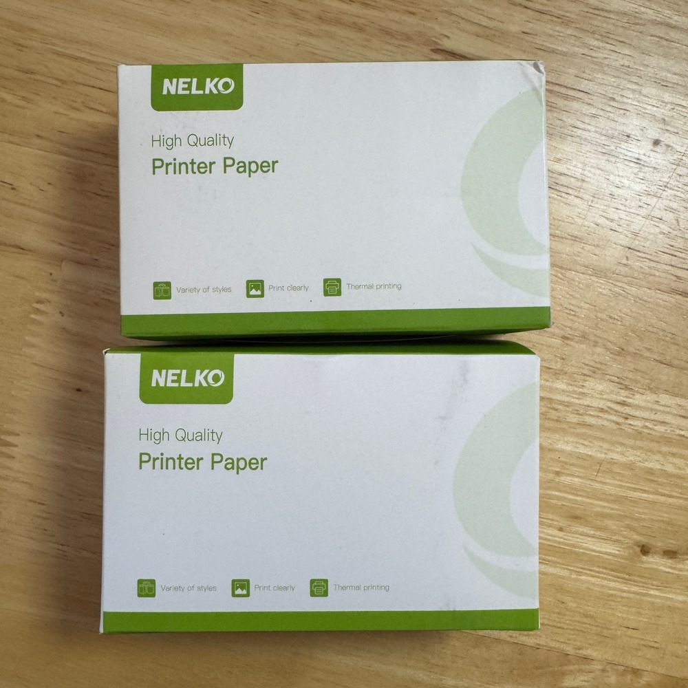 Nelko‎ Thermal Printer Sticker Paper 54mm x 3.5m White Continuous 5 Rolls Total